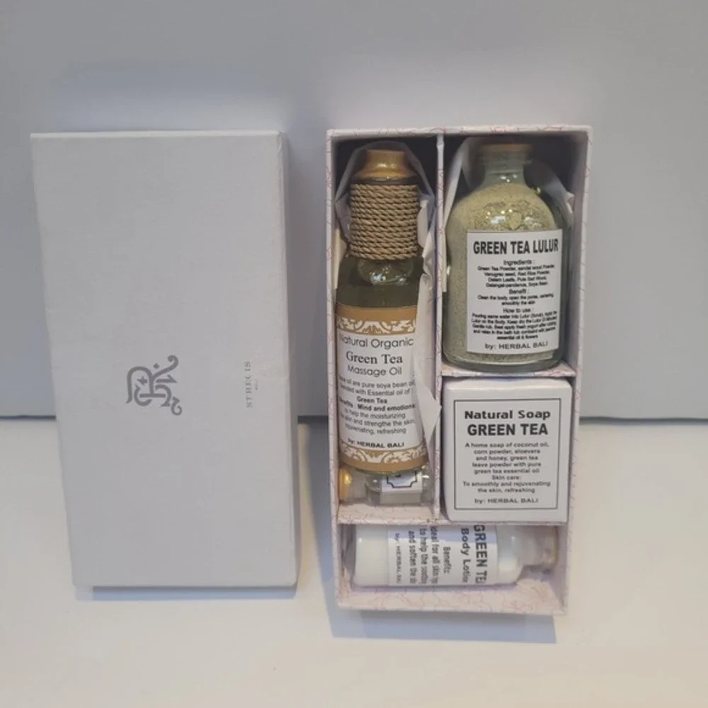 Herbal Bali Natural Organic Green Tea Spa Gift Set Oil Soap‎ Lotion
